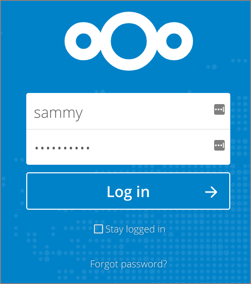 Nextcloud login page